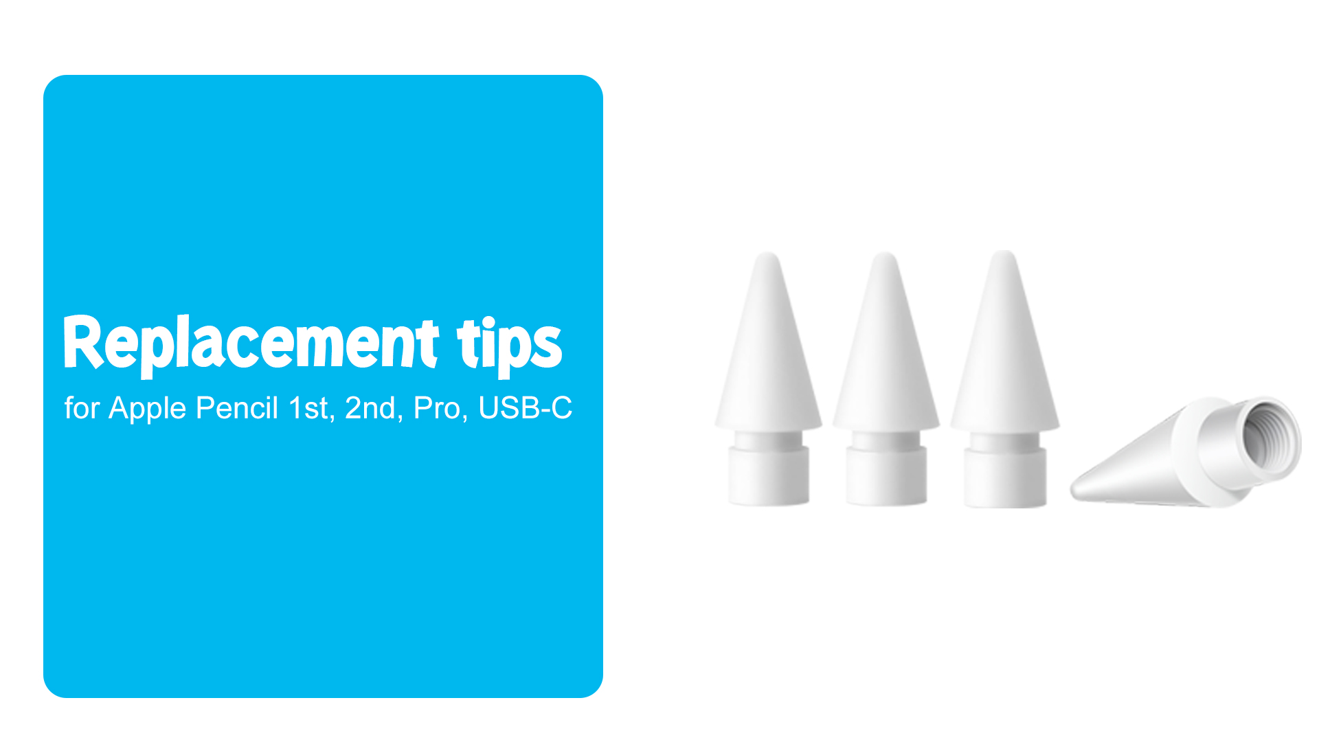 PAPERFEEL [4 Pack] Tips for Apple Pencil 2nd/1st Generation, and